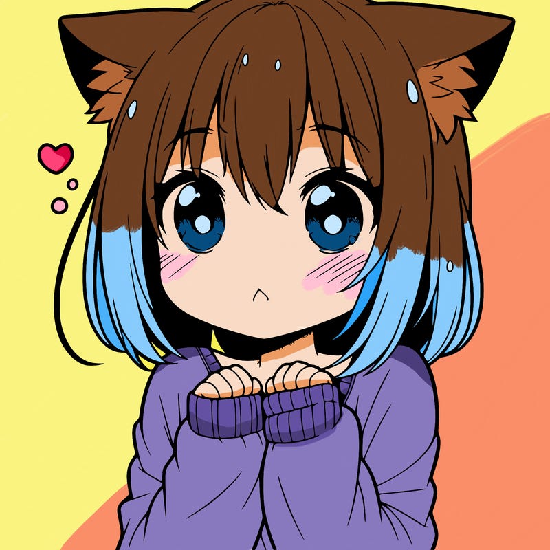 shy anime catgirl
