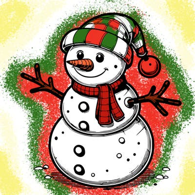 realistic christmas snowman