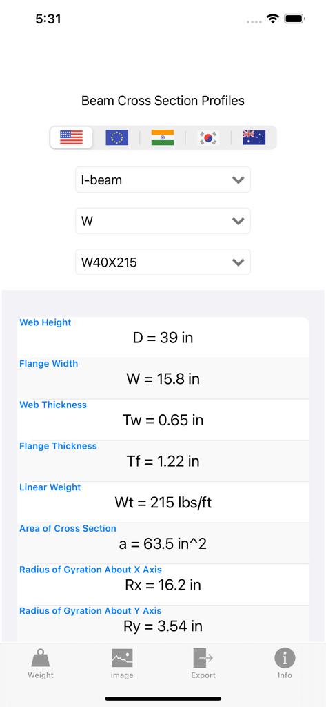 Beam Sections Profiles - Reference App | MWM
