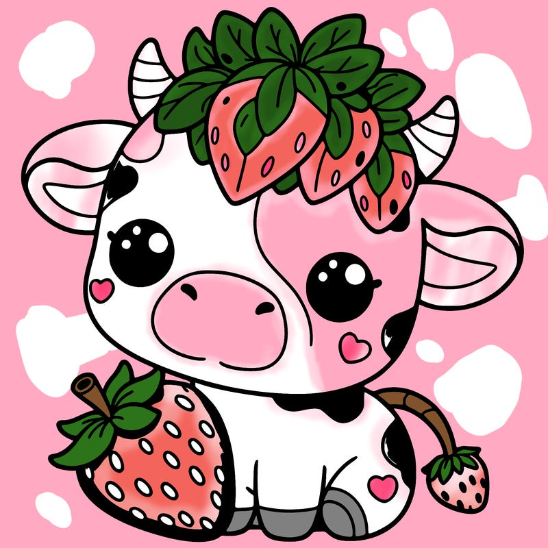 cute strawberry cow