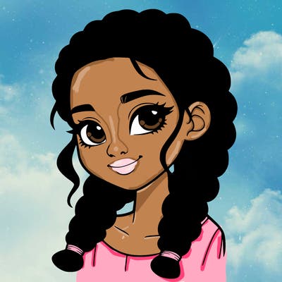 girl with braids realistic