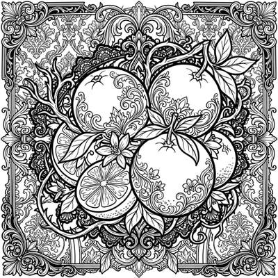 Unleash your creativity with this unique Gothic Oranges coloring page, perfectly designed for teens who love intricate details and a touch of mystery. Explore a world where citrus meets dark elegance, offering hours of engaging artistic fun.