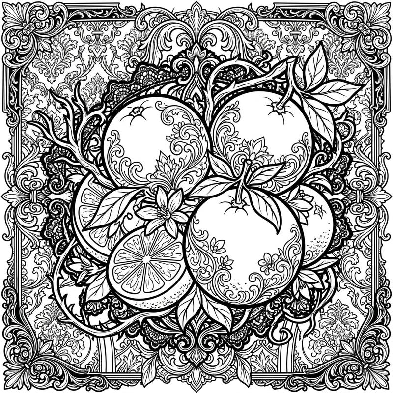 Unleash your creativity with this unique Gothic Oranges coloring page, perfectly designed for teens who love intricate details and a touch of mystery. Explore a world where citrus meets dark elegance, offering hours of engaging artistic fun.