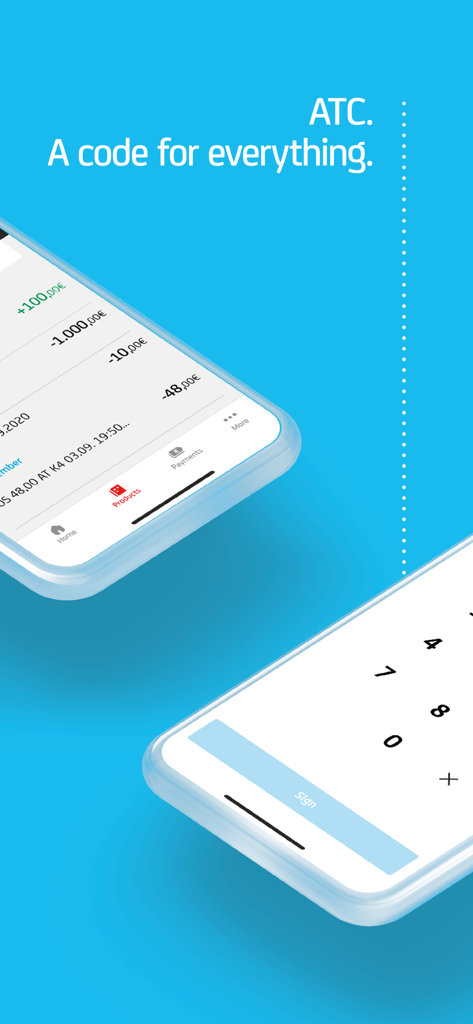 Oberfläche der Bank Austria MobileBanking-App zeigt Transaktionshistorie und ATC-Code-Eingabe für die Zahlungsunterzeichnung