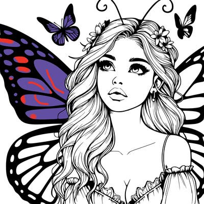 butterfly fairy realistic girl