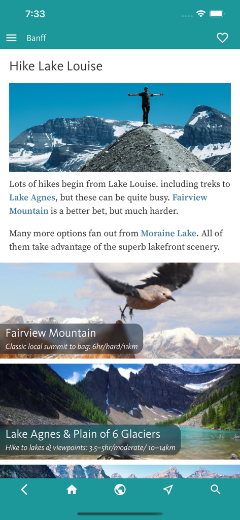 Banff & Canada's Rockies Guide - Hiking recommendations and trail information for Lake Louise in the Banff travel guide app