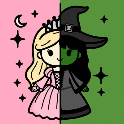 split princess and witch