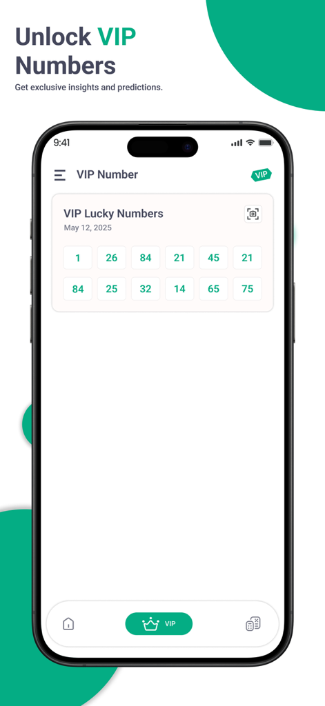 Shillong Teer Results Daily - Shillong Teer app screen showing VIP lucky numbers and exclusive insights