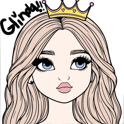 a realistic girl with a crown on
