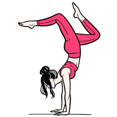 a woman doing a handstand