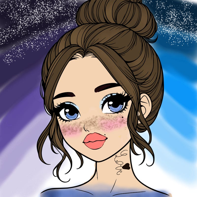 realistic pretty girl with hair in bun