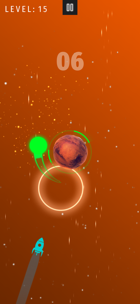 Save the Mars Ultimate - Save the Mars Ultimate arcade gameplay showing a protective shield around the planet Mars at level 15