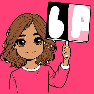 realistic girl holding up a sign