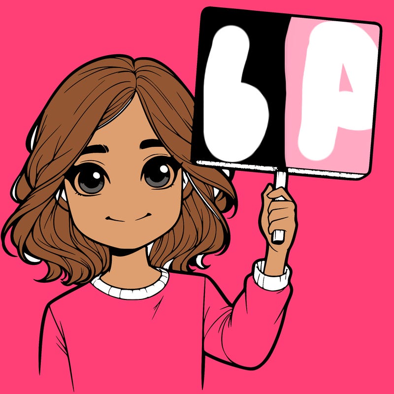 realistic girl holding up a sign