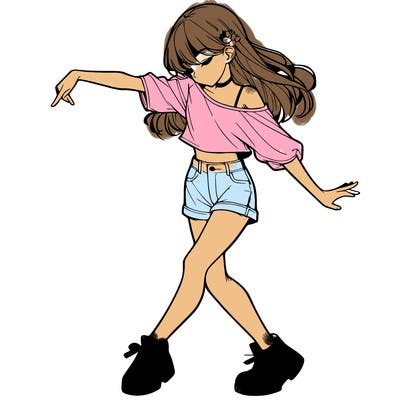 realistic girl danceing