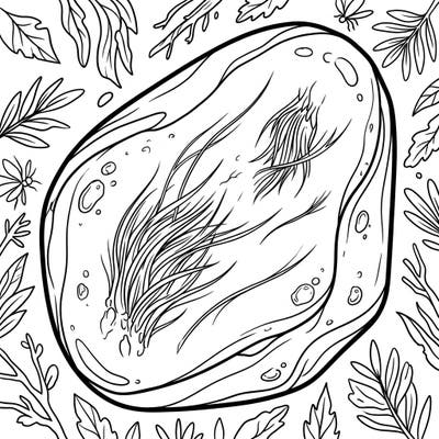 Uncover a piece of ancient history with our captivating Amber Mammal Hair coloring page, perfect for curious kids aged 4-8. This unique design features preserved mammal fur within a beautiful amber stone, ready for a splash of color.