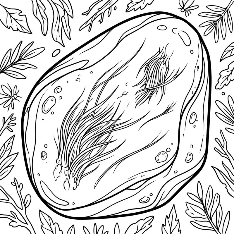 Uncover a piece of ancient history with our captivating Amber Mammal Hair coloring page, perfect for curious kids aged 4-8. This unique design features preserved mammal fur within a beautiful amber stone, ready for a splash of color.
