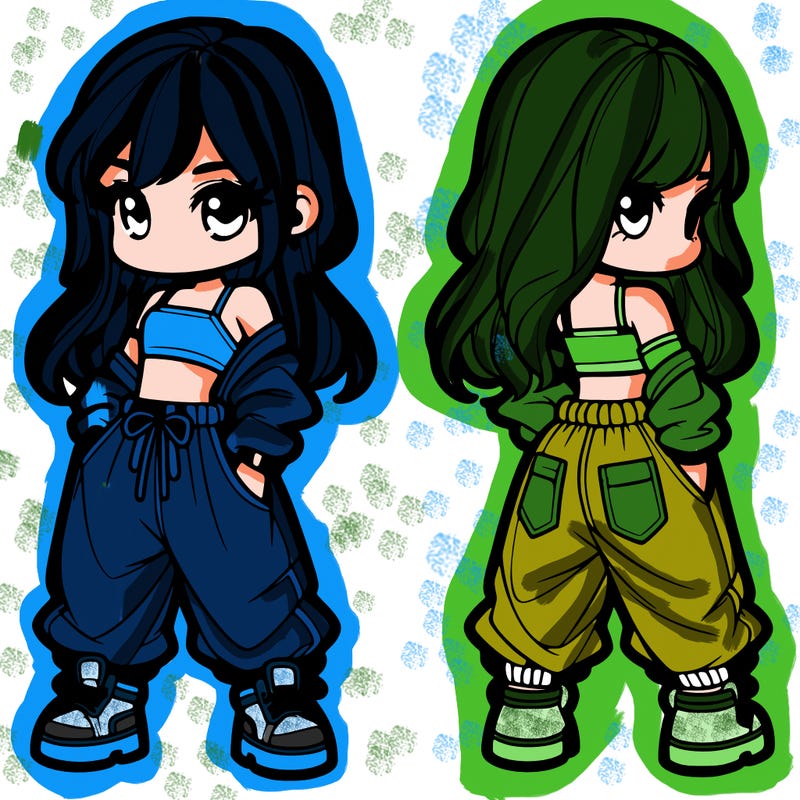 girl in crop top and baggy pants