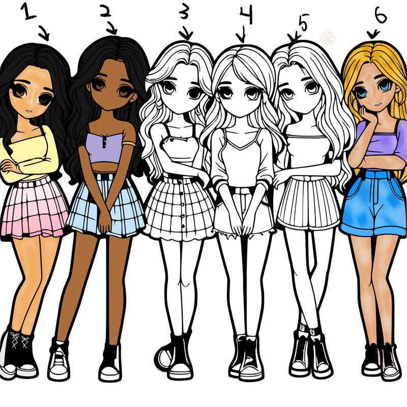 a group of girls realistic