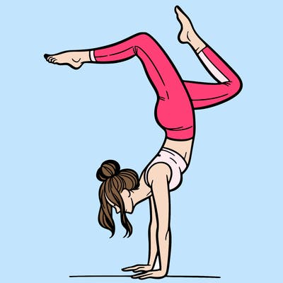 a woman doing a handstand