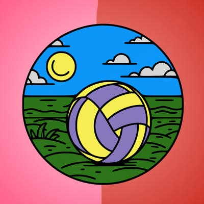 volleyball on a beach