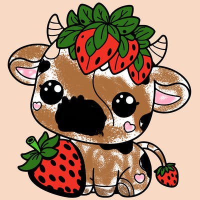 cute strawberry cow