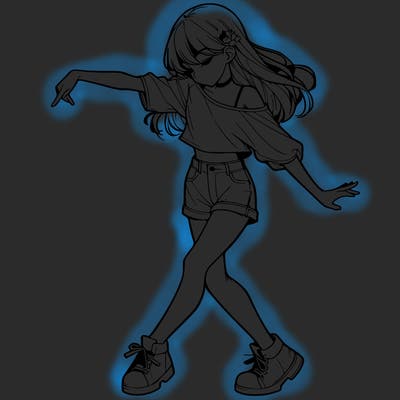 realistic girl danceing