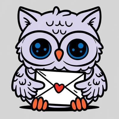 owl holding an envelope