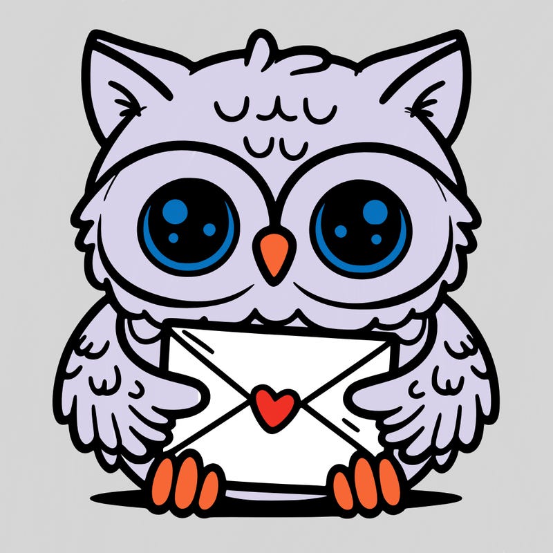owl holding an envelope