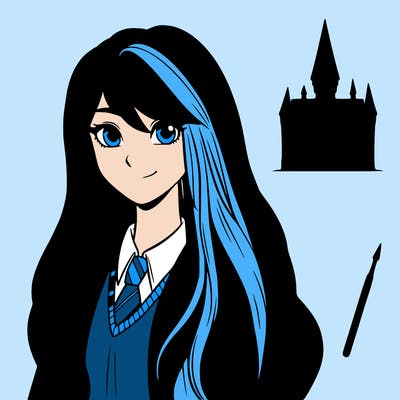 hogwarts student with long straight hair