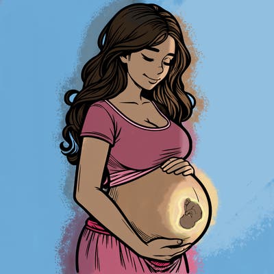 woman heavily pregnant realistic