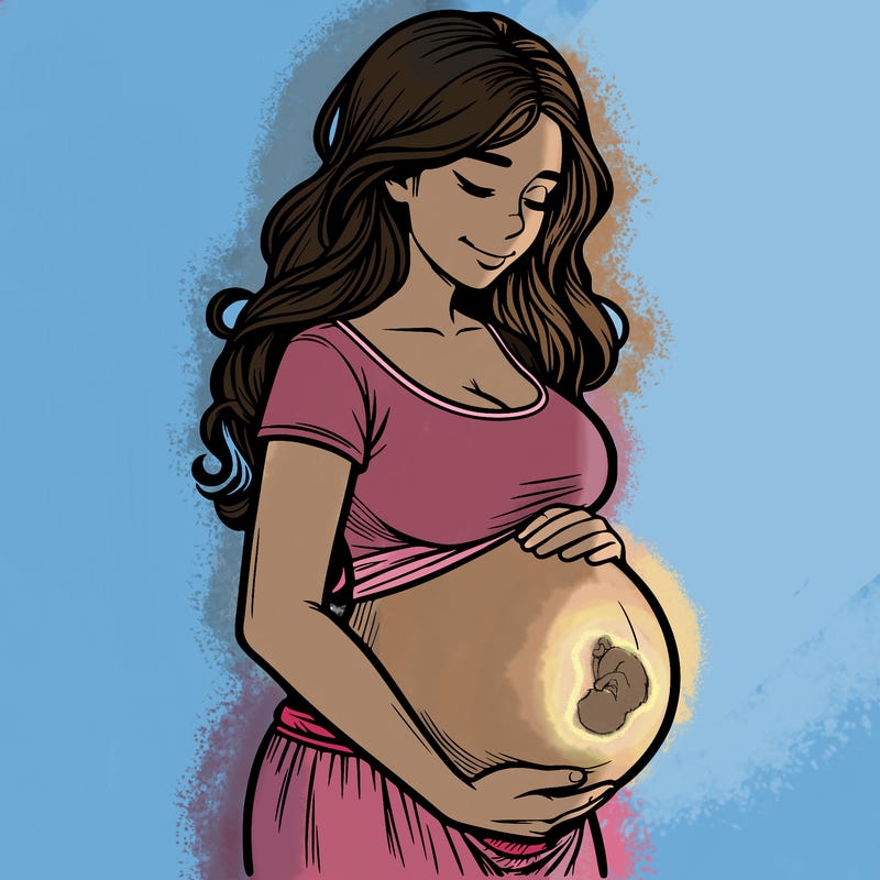 woman heavily pregnant realistic