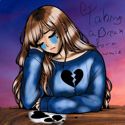 broken hearted girl realistic