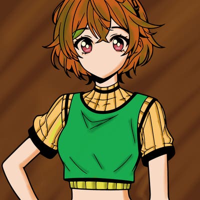 anime girl with crop top