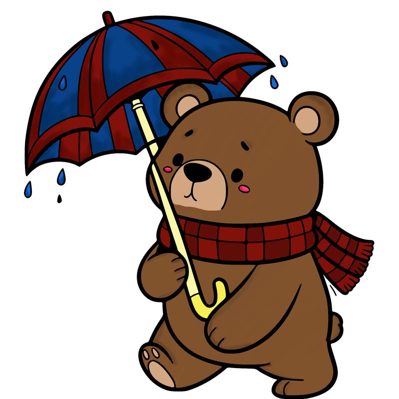 a bear with a umbrella
