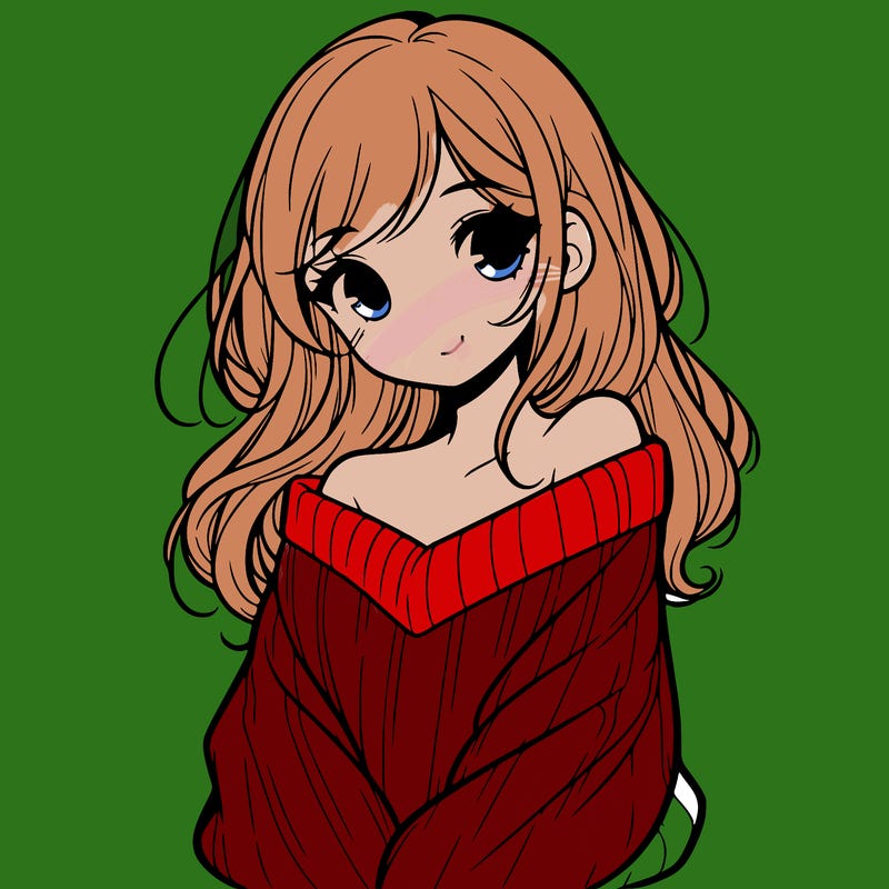 shy pretty girl wearing a sweater that is falling off one shoulder portrait