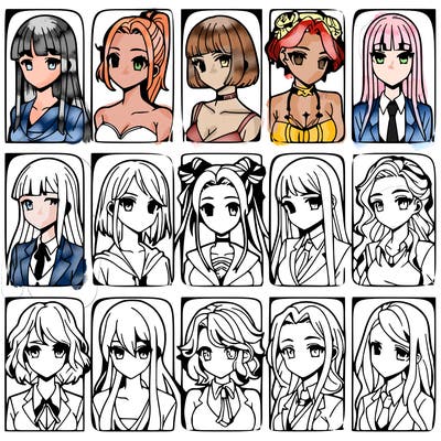 girls that look diffrent anime