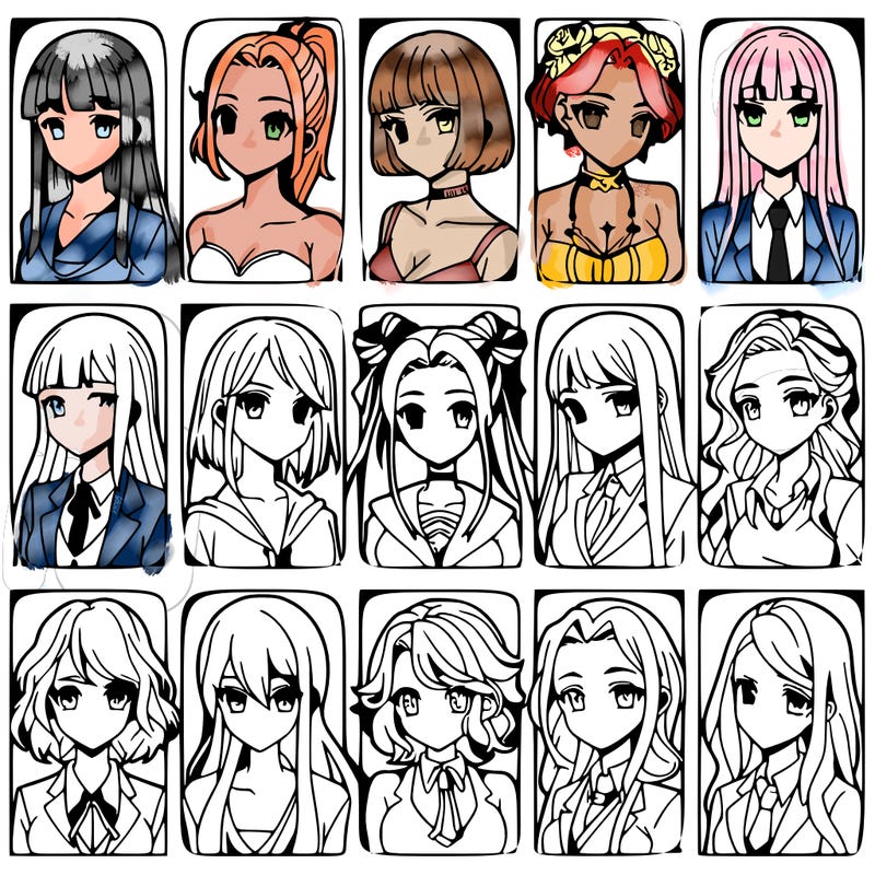 girls that look diffrent anime