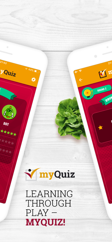A mobile screen showing the myQuiz gamified training feature from the myStandards app