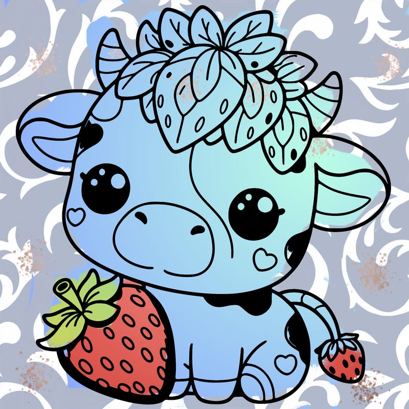 cute strawberry cow