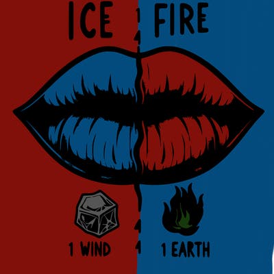 realistic lip split in fourth . 1 fourth ice 1 fire 1wind 1 earth