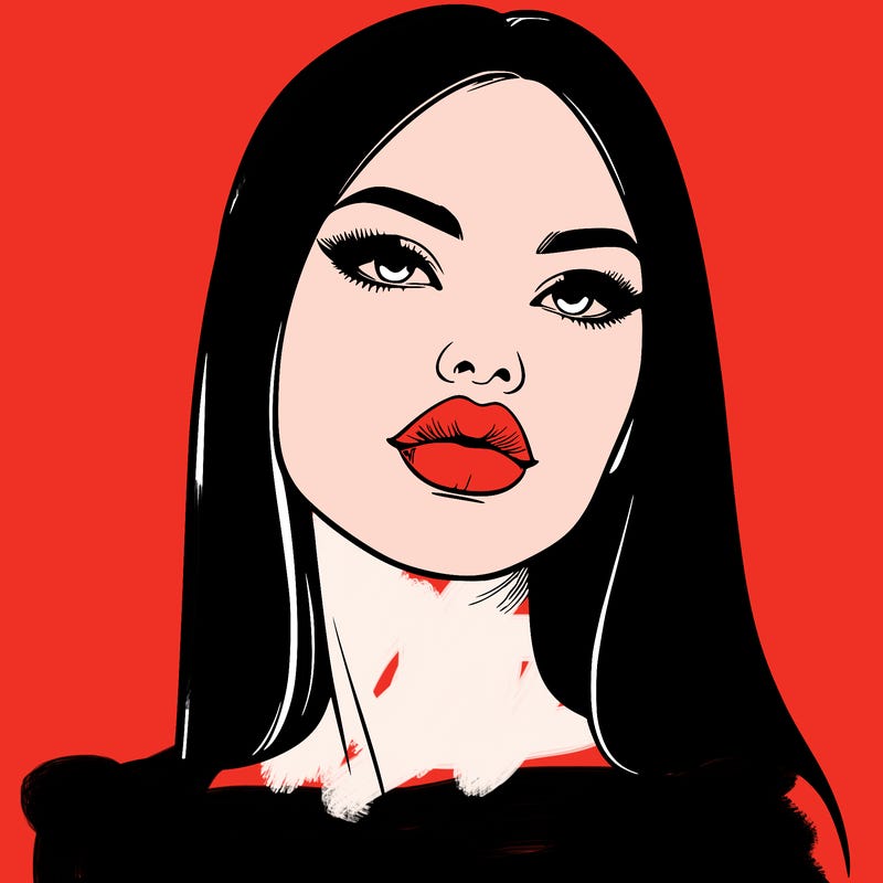 realistic woman with full lips