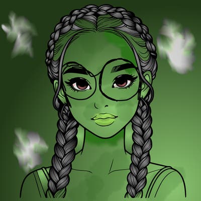 realistic girl with braids