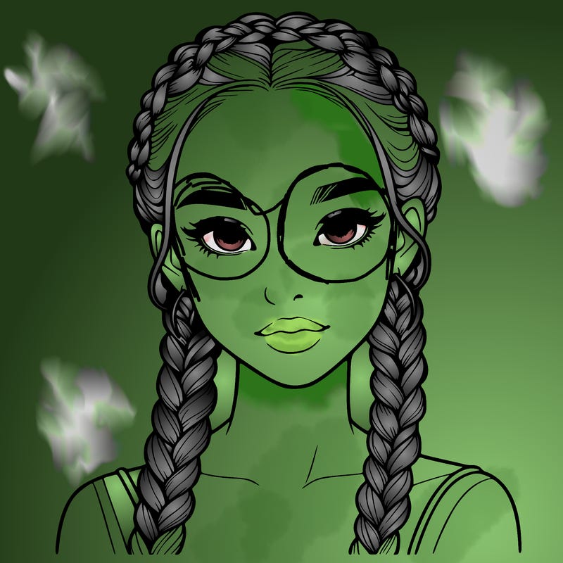 realistic girl with braids