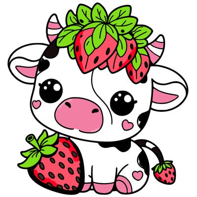 cute strawberry cow