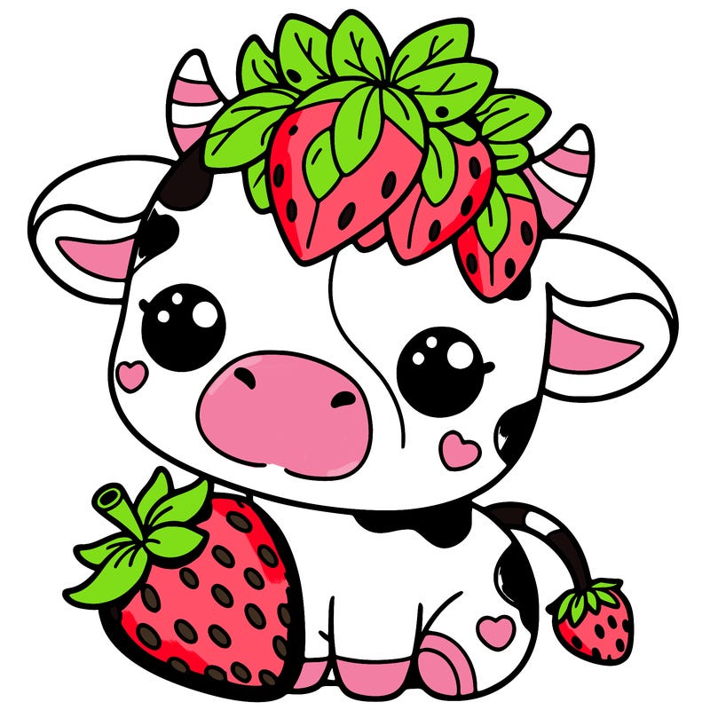 cute strawberry cow