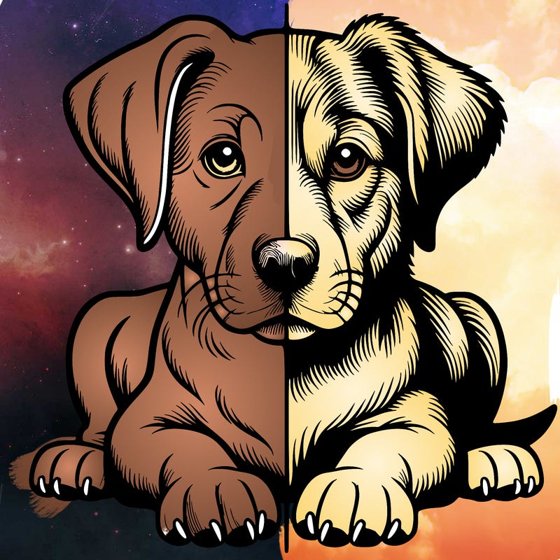 realistic dog split picture