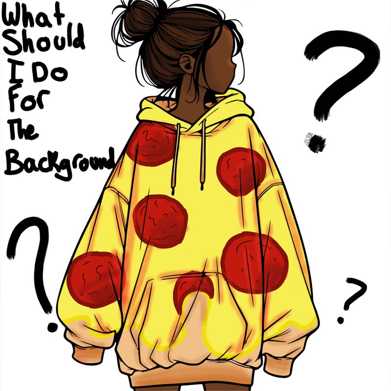 realistic girl with a oversized sweatshirt on and a bun
