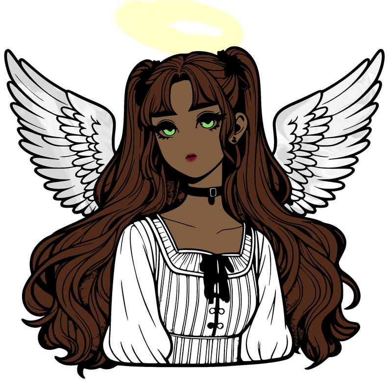 realistic girl with wings