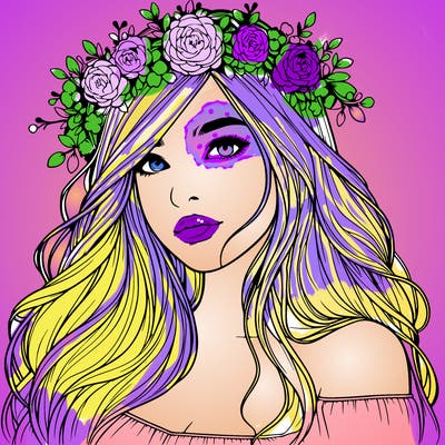 realistic girl with flower crown